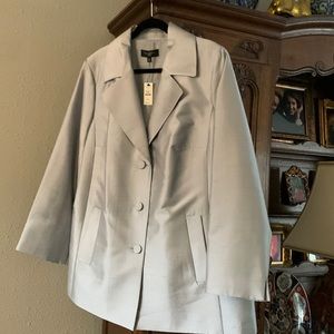 Talbots blazer - silk and wool silvery gray. Size 18w
